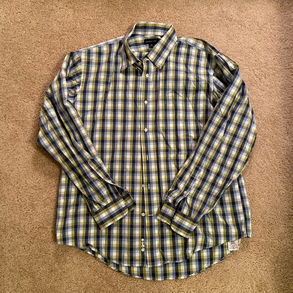 Mens Lands End dress shirt XL